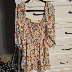 LC Lauren Conrad Multicolor Smocked Dress